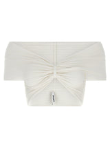 ANTONINO VALENTI White Viscose Sleeveles T-Shirt