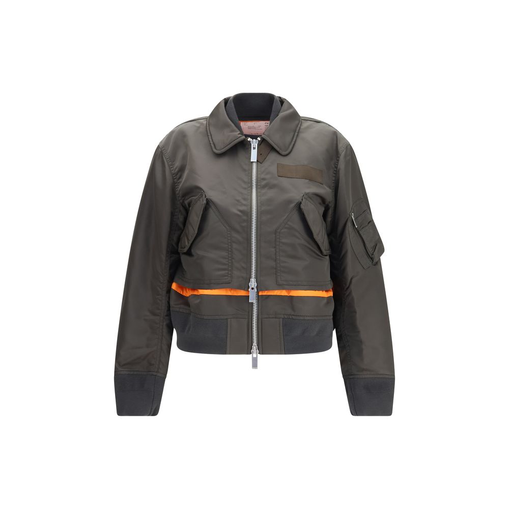 Blouson bomber bicolore en nylon Sacai