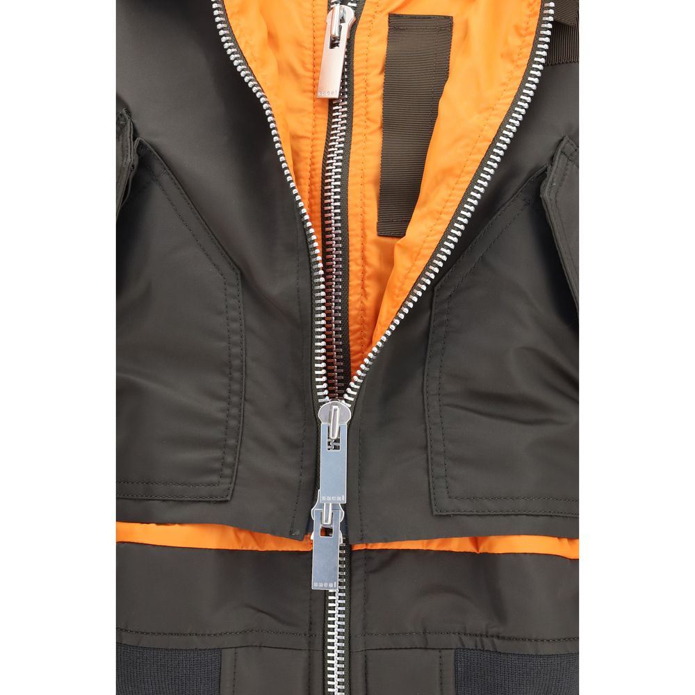 Blouson bomber bicolore en nylon Sacai