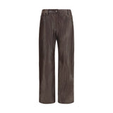 Pantalon en cuir marron Magda Butrym