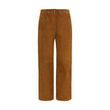Pantalon en cuir d'agneau marron Magda Butrym