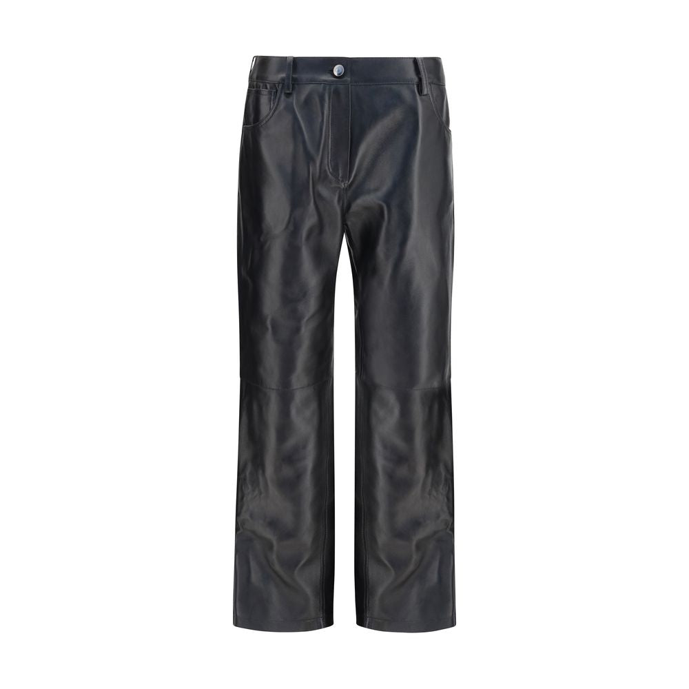 Pantalon en cuir noir Magda Butrym