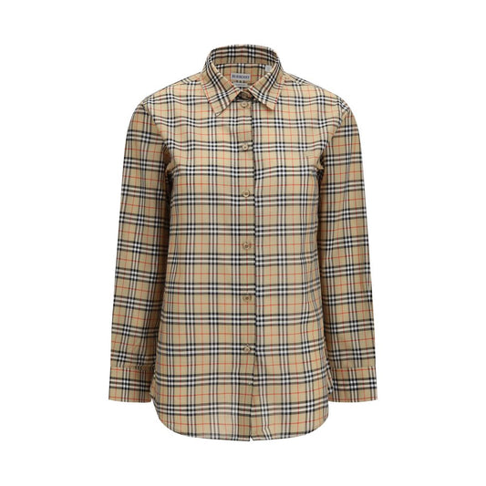 Chemise en coton à motif beige Burberry