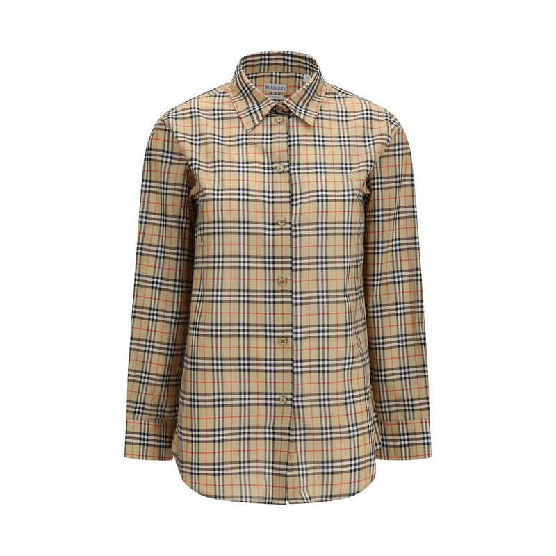 Chemise en coton à motif beige Burberry