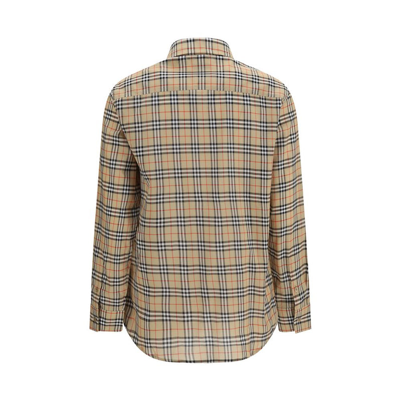 Chemise en coton à motif beige Burberry