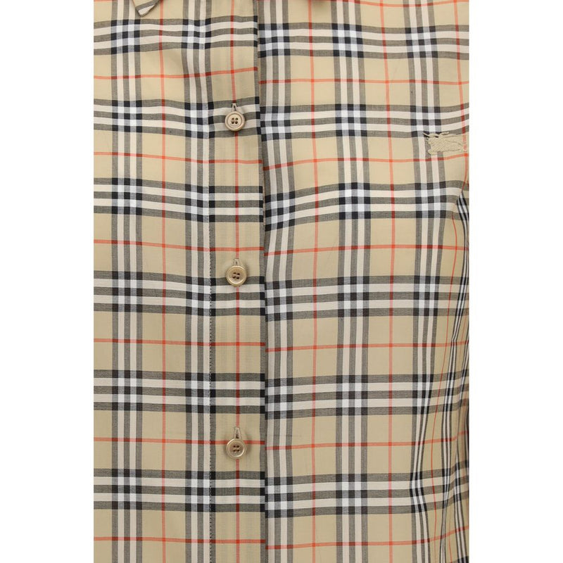 Chemise en coton à motif beige Burberry
