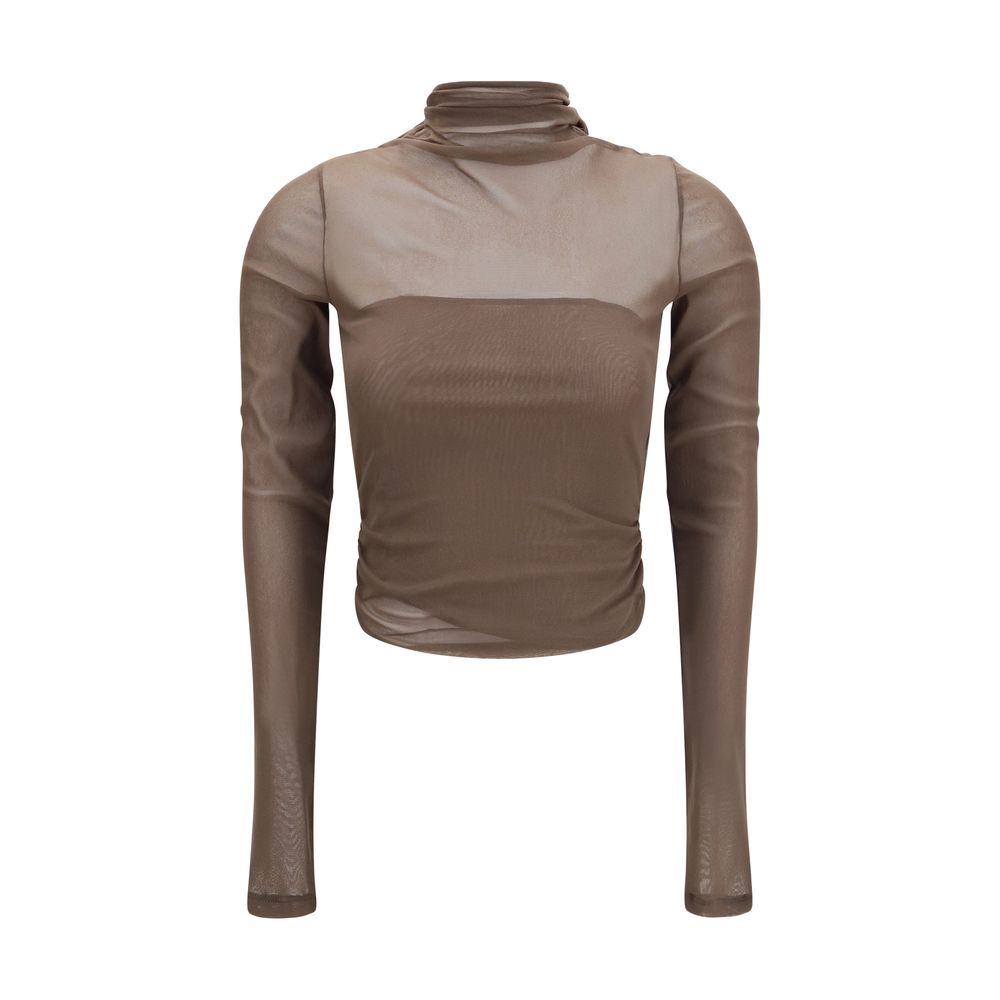 Chemise Lemaire Brown en polyamide à motif