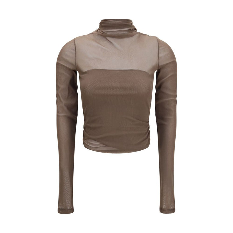 Lemaire Brown Polyamide Pattern Shirt