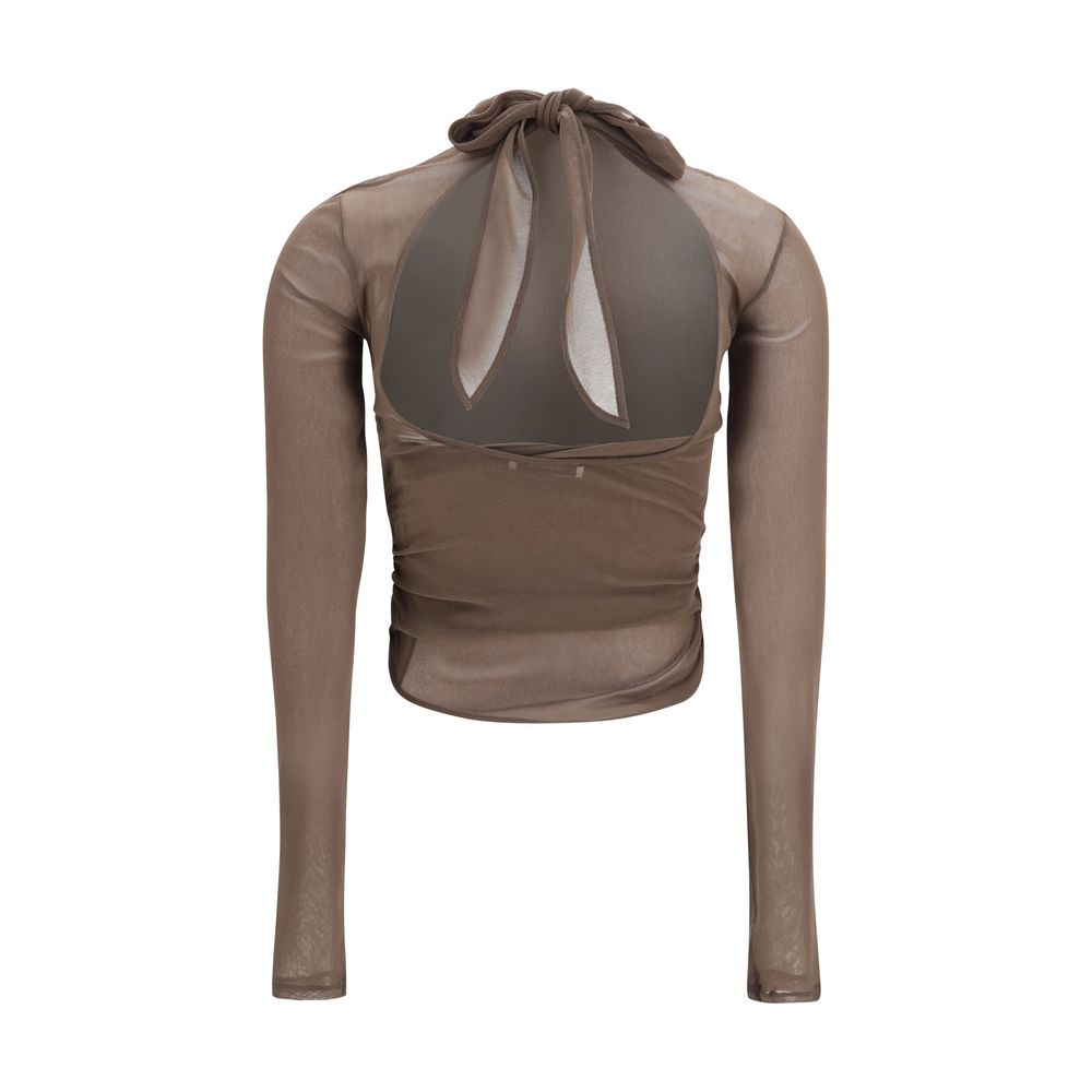 Chemise Lemaire Brown en polyamide à motif