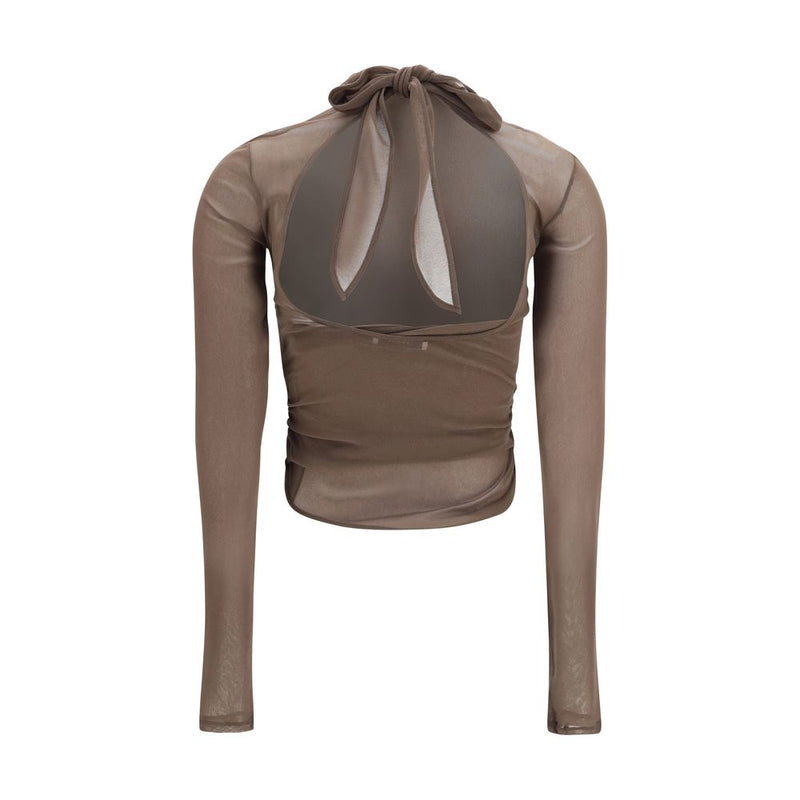 Lemaire Brown Polyamide Pattern Shirt