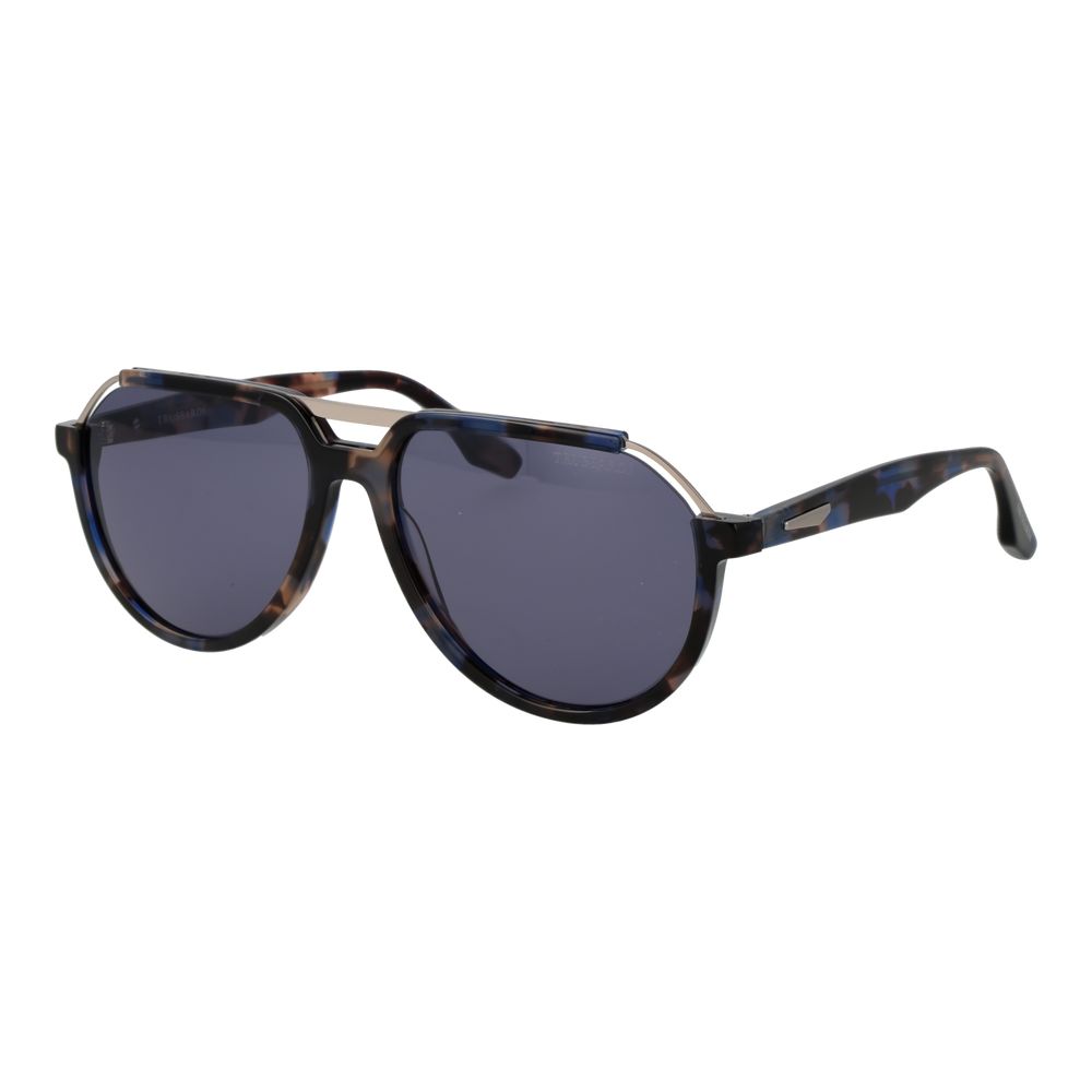 Lunettes de soleil Trussardi en acétate marron et acier inoxydable