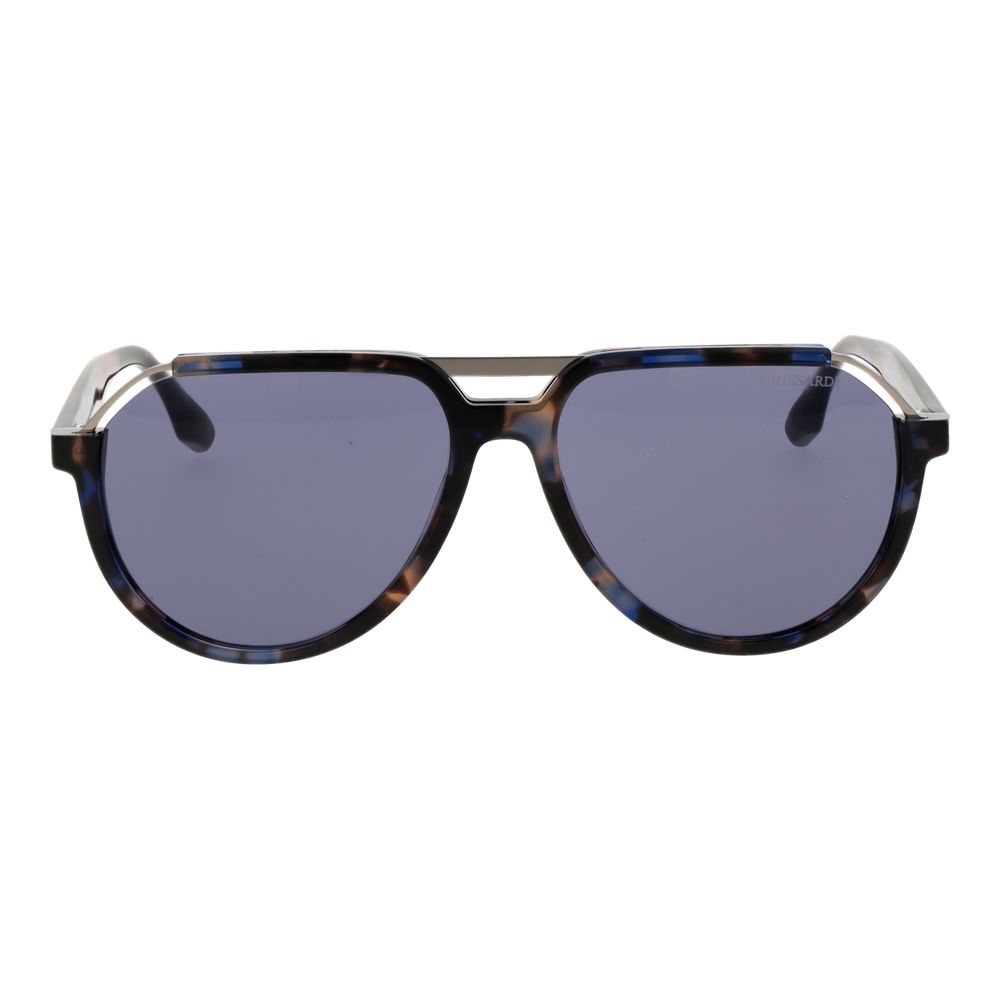 Lunettes de soleil Trussardi en acétate marron et acier inoxydable