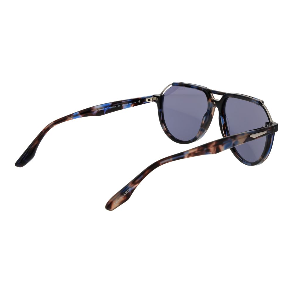 Lunettes de soleil Trussardi en acétate marron et acier inoxydable
