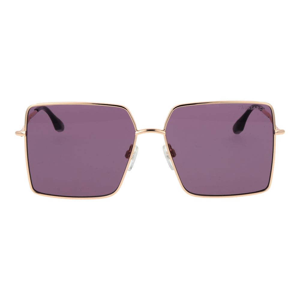 Lunettes de Soleil Trussardi en Acier Inoxydable Doré
