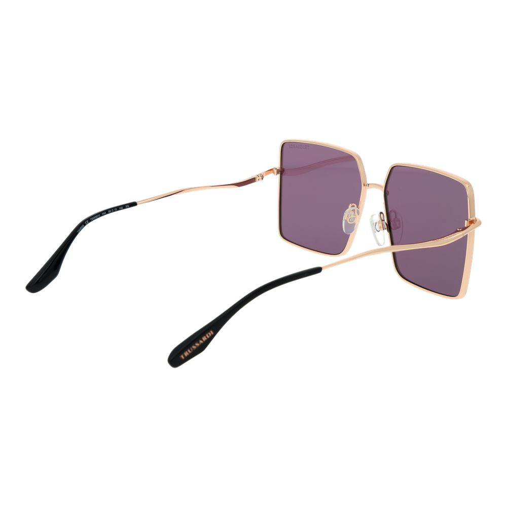 Lunettes de Soleil Trussardi en Acier Inoxydable Doré