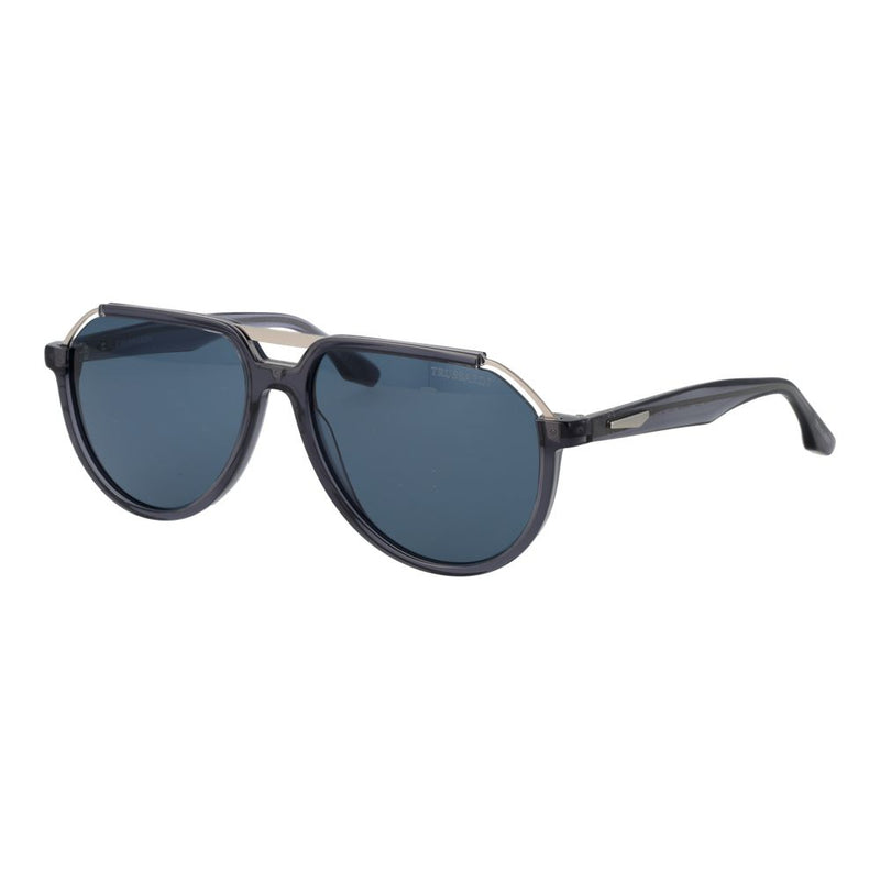 Lunettes de soleil Trussardi en acétate gris et acier inoxydable