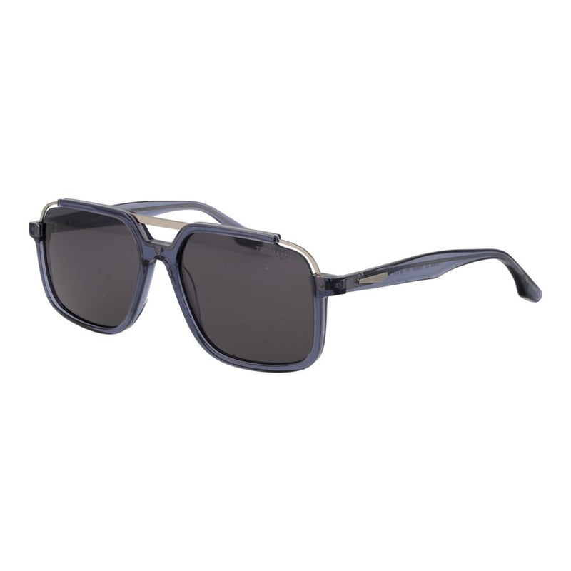 Lunettes de Soleil Trussardi en Acétate Bleu et Acier Inoxydable