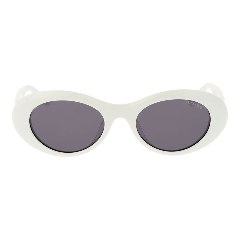 Trussardi White Acetate Oval Sunglasses for Women