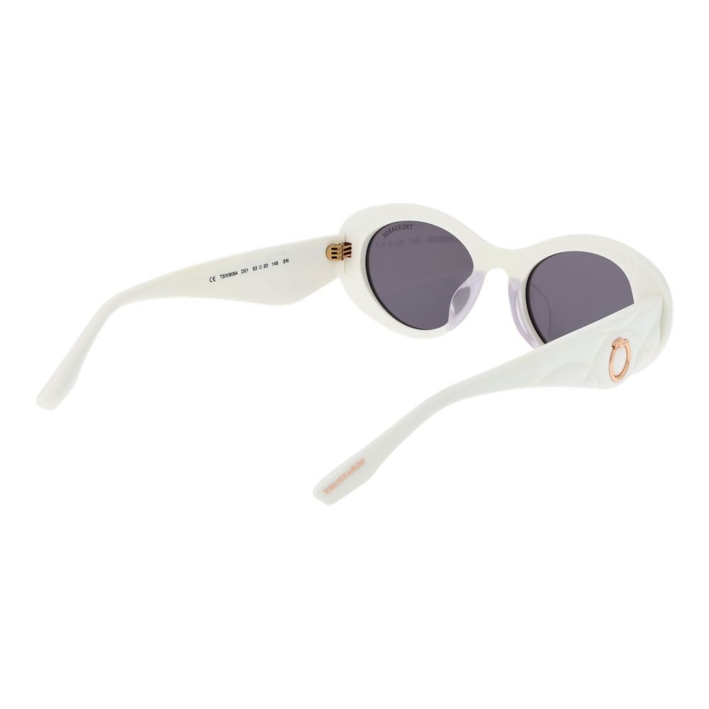 Lunettes de Soleil Trussardi Blanches en Acétate