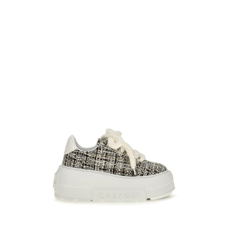 Baskets compensées multicolores en tissu Casadei