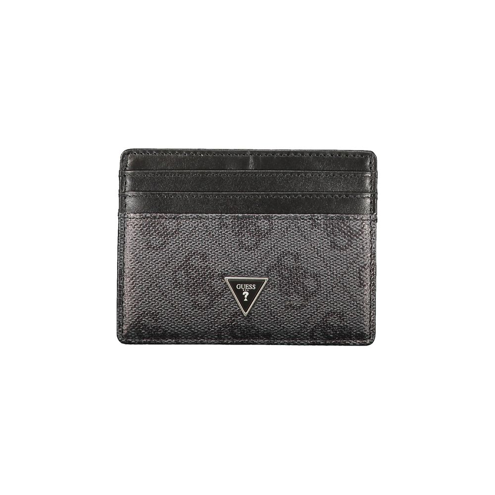 Portefeuille en cuir noir pour homme Guess Jeans