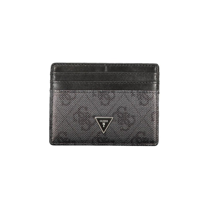 Portefeuille en cuir noir pour homme Guess Jeans