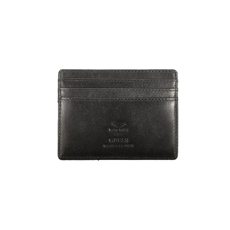 Portefeuille en cuir noir pour homme Guess Jeans