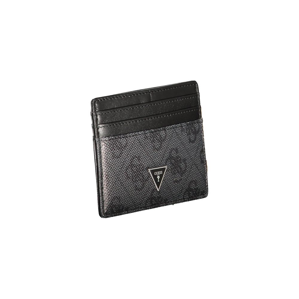Portefeuille en cuir noir pour homme Guess Jeans