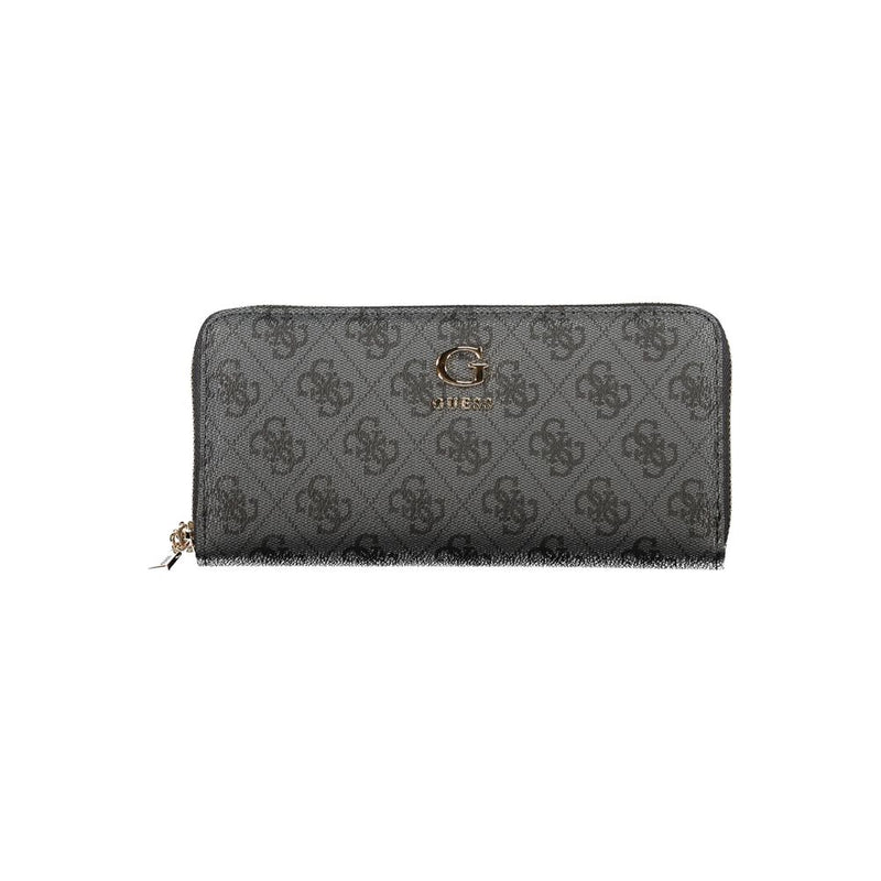 Portefeuille femme en polyuréthane noir Guess Jeans