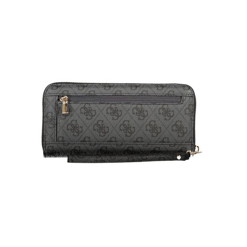 Portefeuille femme en polyuréthane noir Guess Jeans