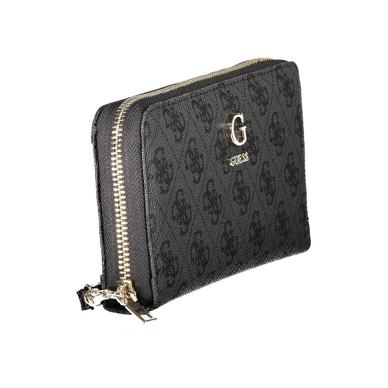 Portefeuille femme en polyuréthane noir Guess Jeans