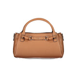Sac femme en polyuréthane marron Guess Jeans avec bandoulière réglable