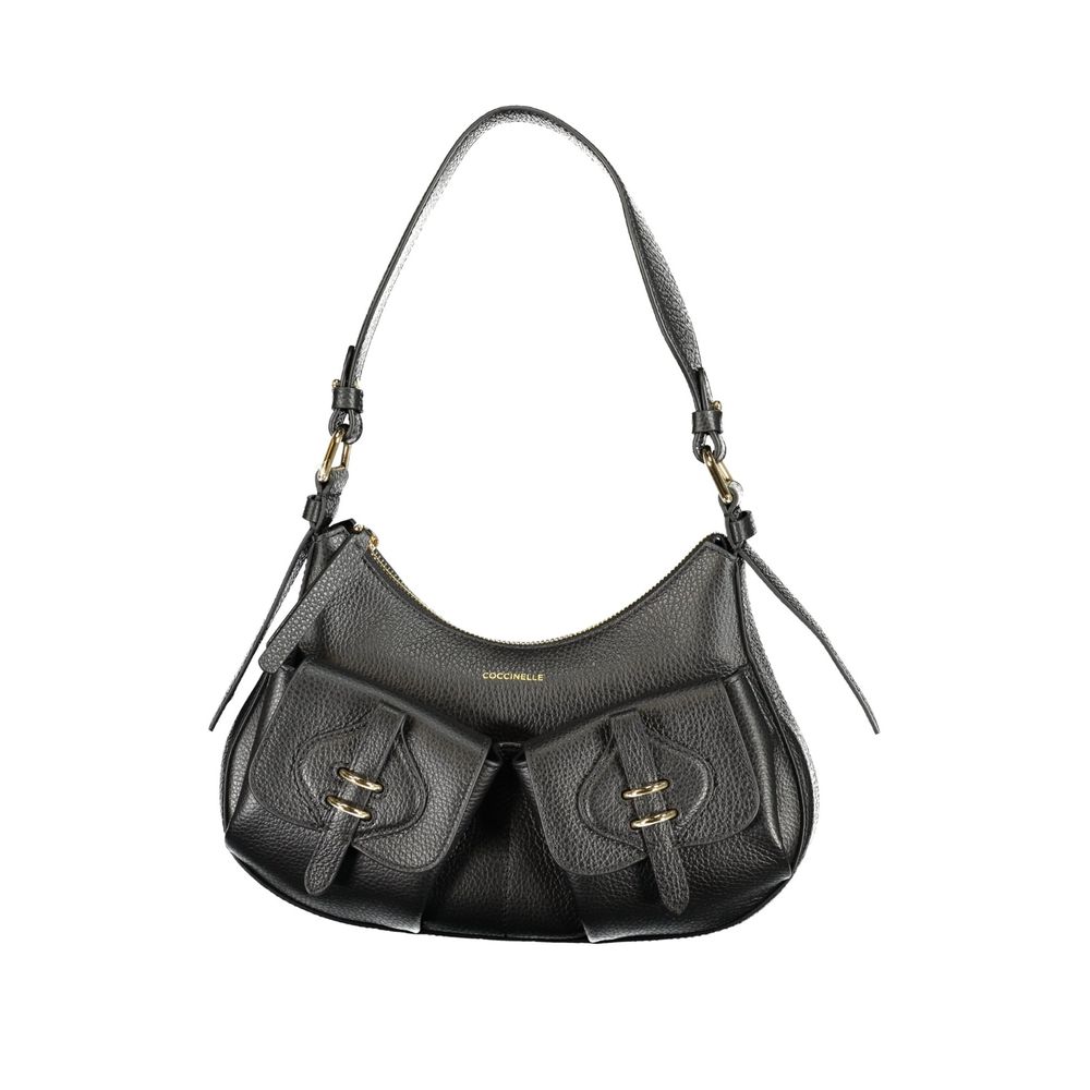 Sac à main en cuir noir Coccinelle