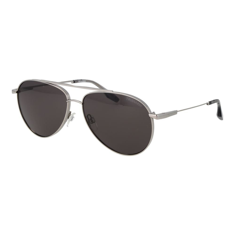 Lunettes de soleil Trussardi en acier inoxydable argenté