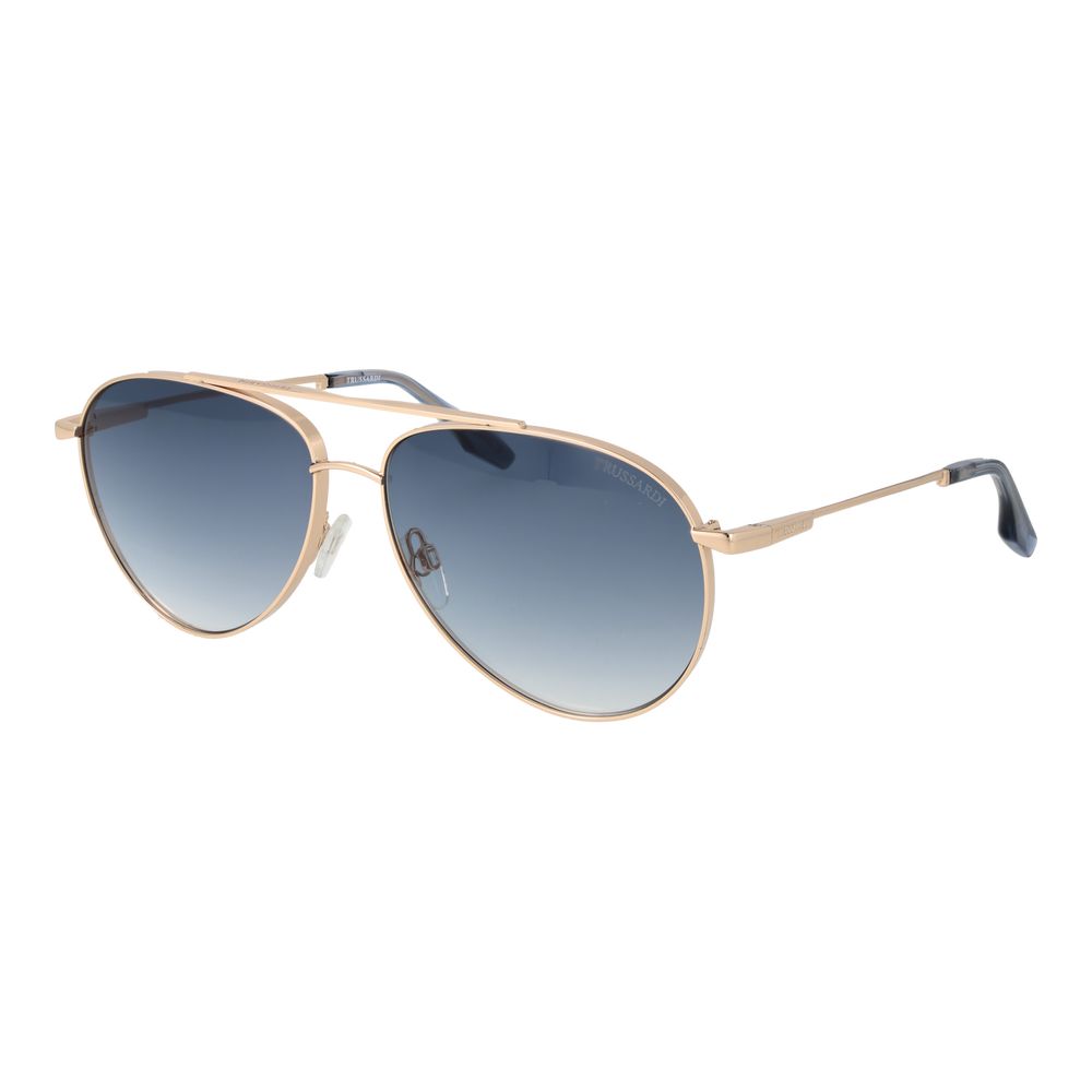 Lunettes de Soleil Trussardi en Acier Inoxydable Doré