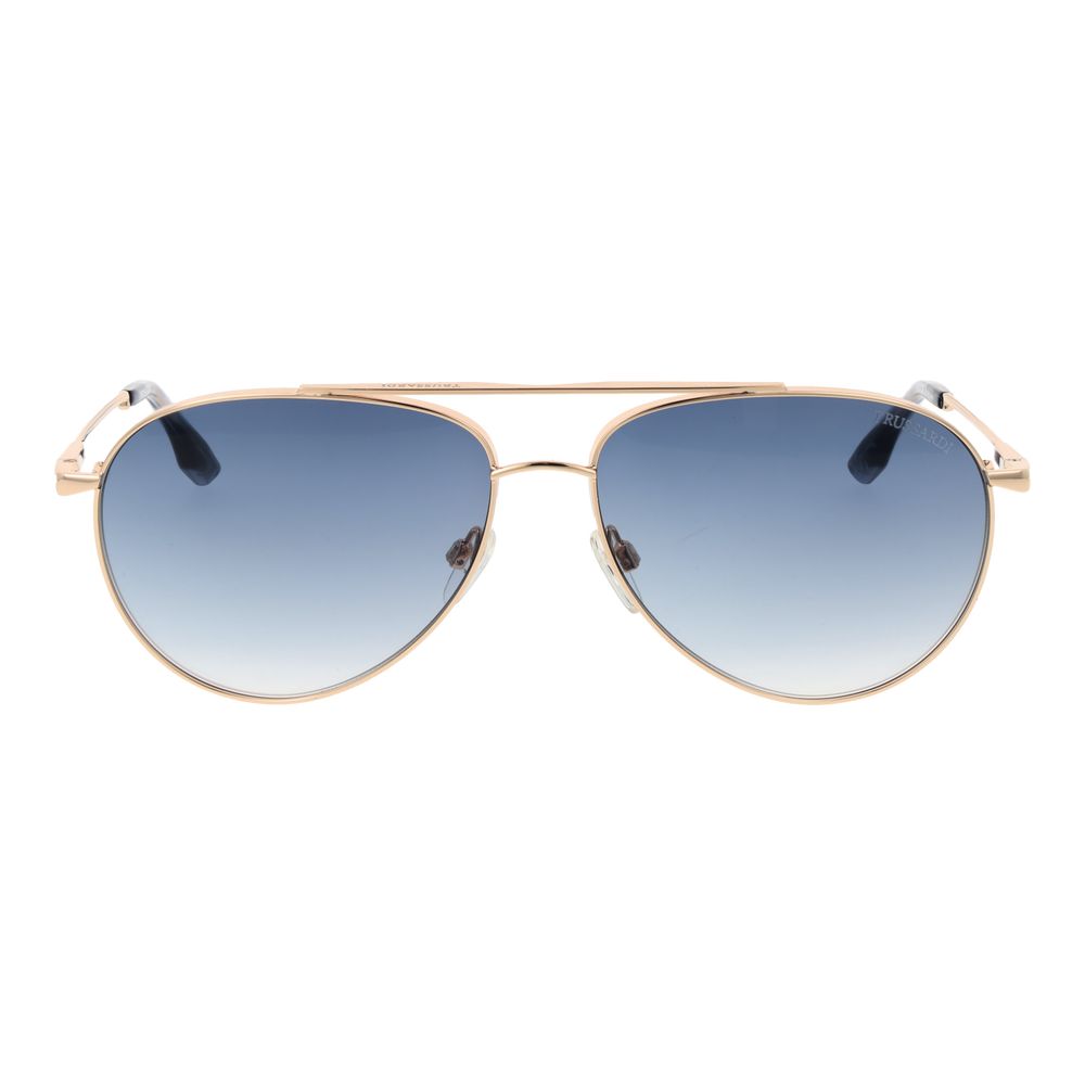 Lunettes de Soleil Trussardi en Acier Inoxydable Doré