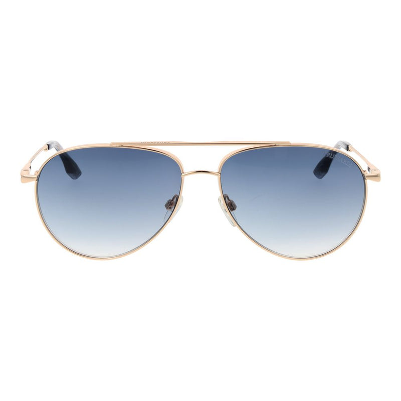 Lunettes de Soleil Trussardi en Acier Inoxydable Doré