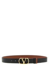 Ceinture classique en cuir de veau noir Valentino Garavani