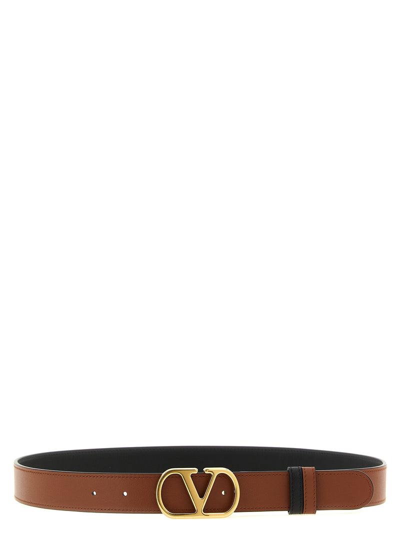 Ceinture classique en cuir de veau noir Valentino Garavani