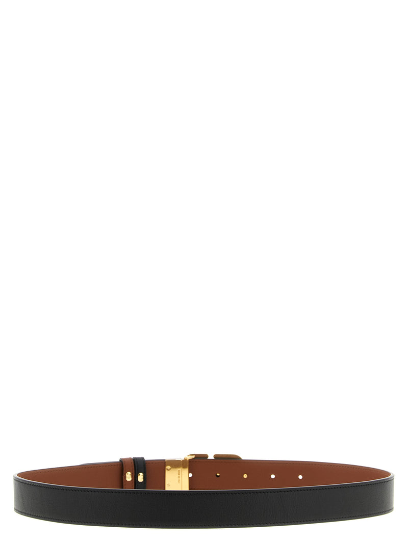 Ceinture classique en cuir de veau noir Valentino Garavani