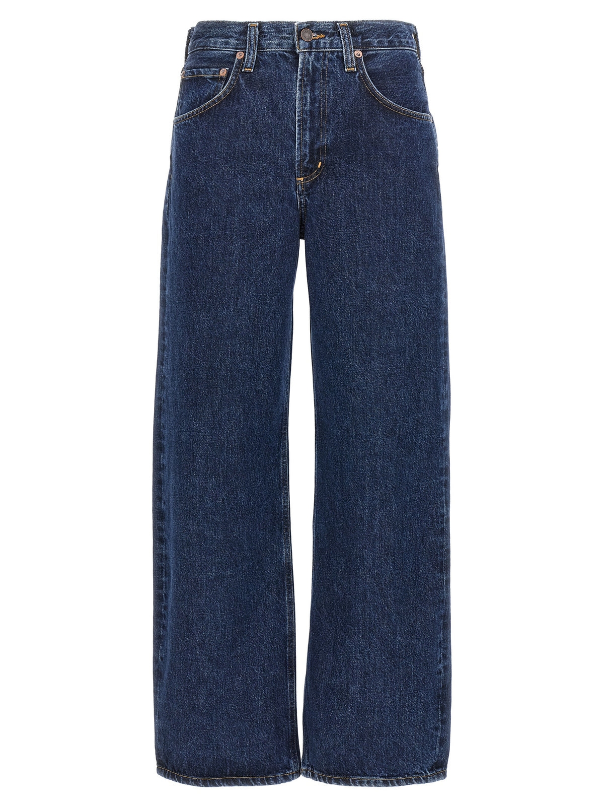 Jean en coton bleu doré
