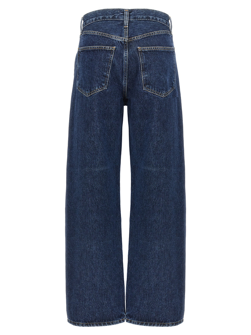 Jean en coton bleu doré