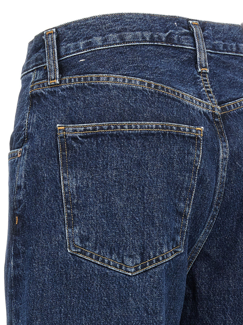 Jean en coton bleu doré