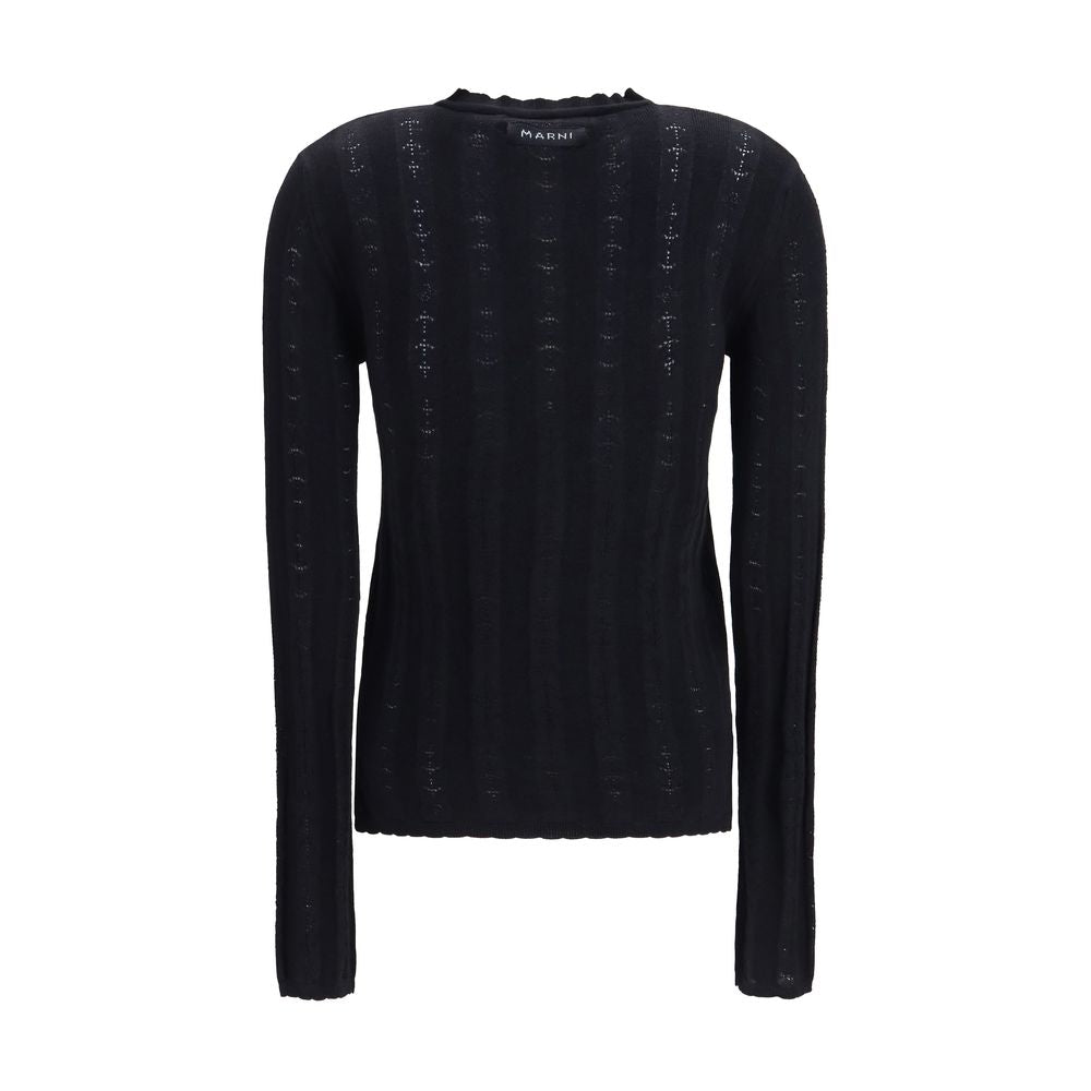 Cardigan Oves Aries en laine noire Marni