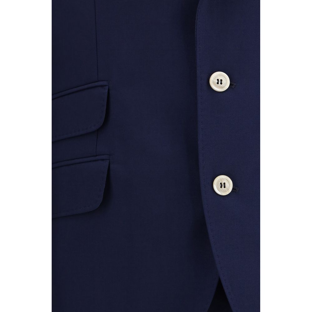 Costume deux-pièces en laine bleu Brunello Cucinelli Oves Aries