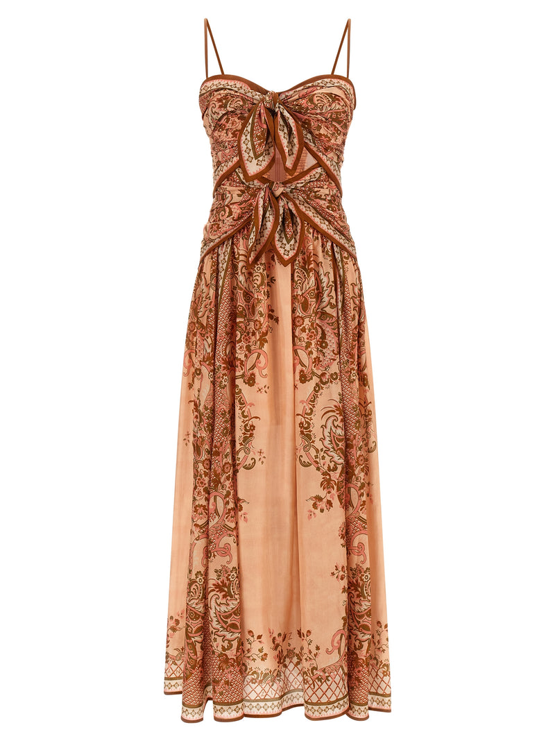 Robe midi en soie multicolore Zimmermann