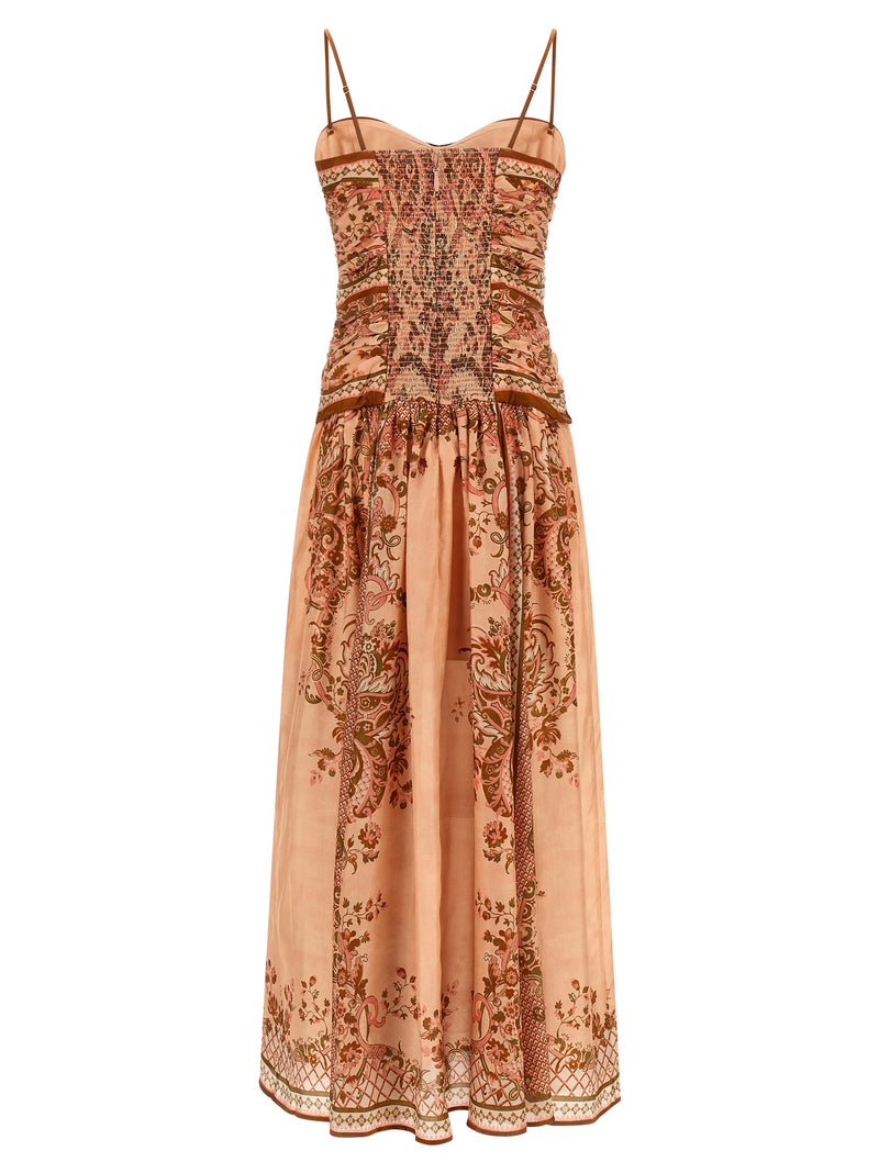 Robe midi en soie multicolore Zimmermann