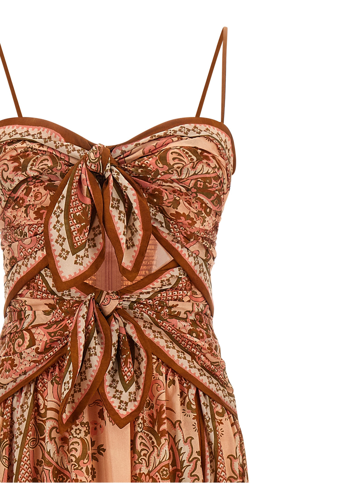 Robe midi en soie multicolore Zimmermann