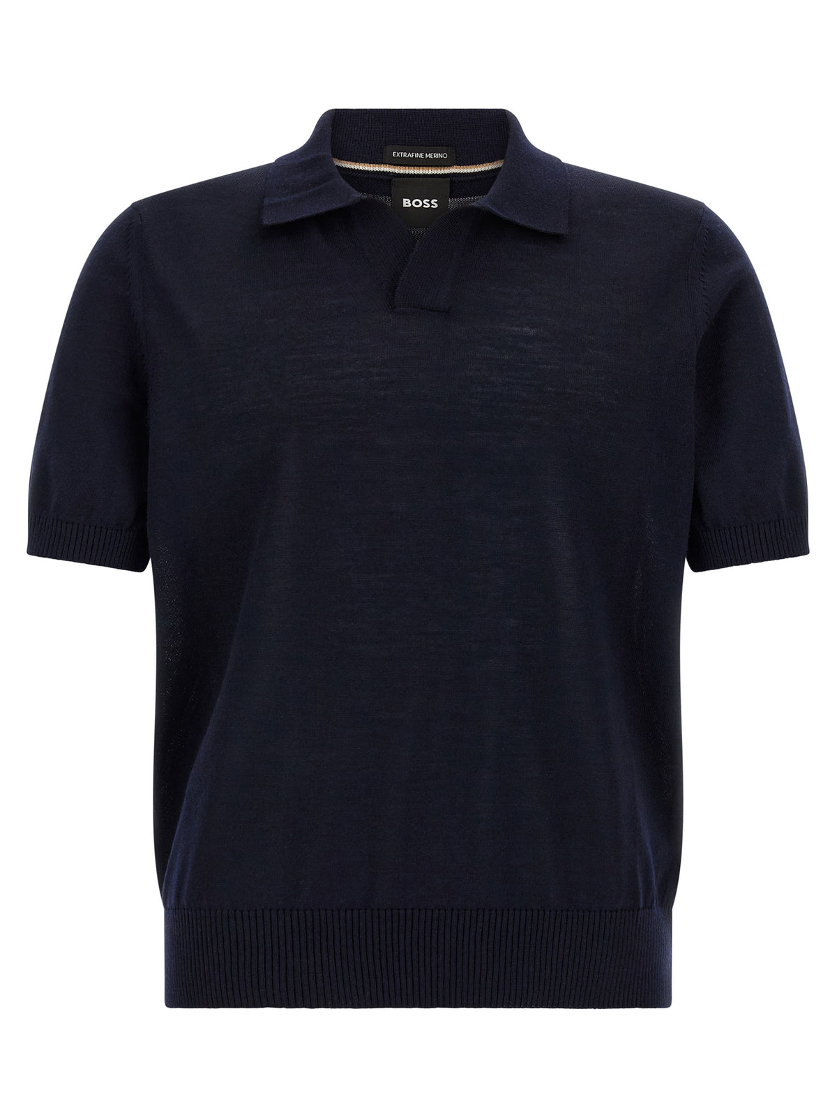 Hugo Boss Blue Virgin Wool Polo Shirt