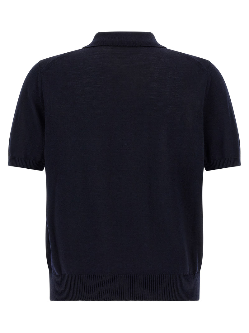 Hugo Boss Blue Virgin Wool Polo Shirt